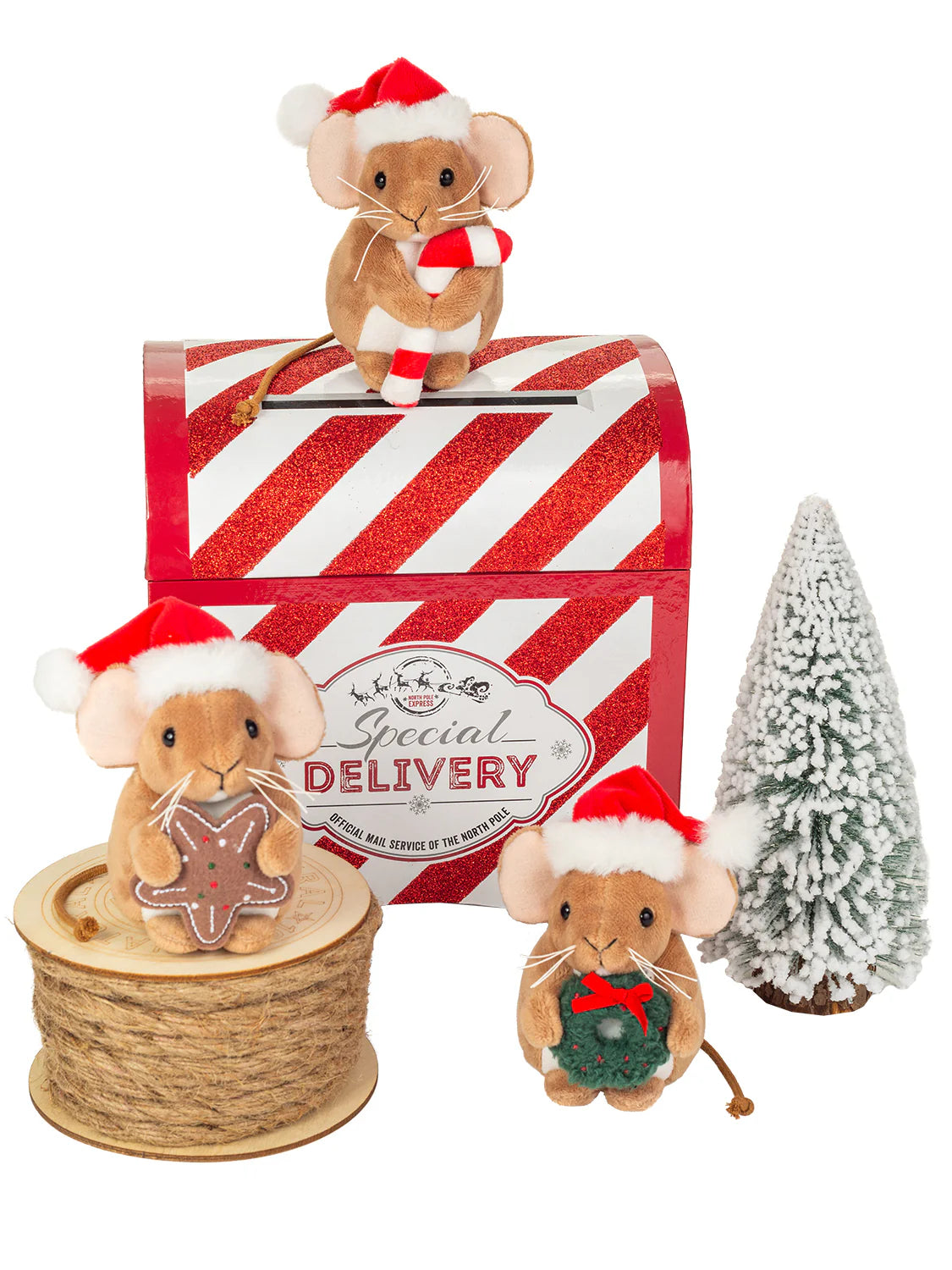 Small Christmas Mouse with Candycane