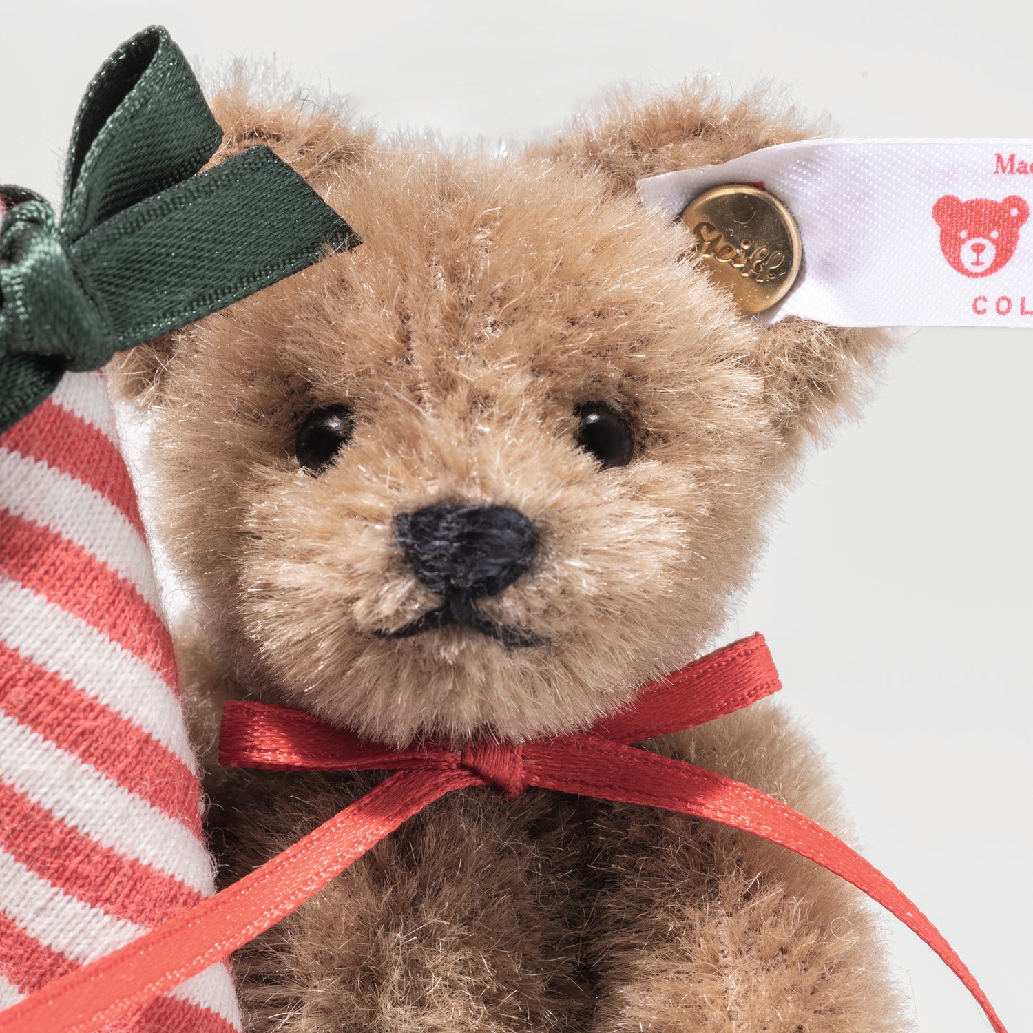 Candy Cane Teddy Ornament